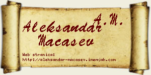 Aleksandar Maćašev vizit kartica